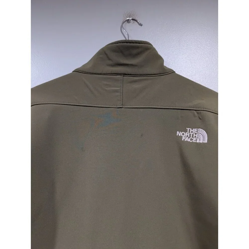 North Face Jacket Mens Sz L Apex Softshell Full Zip Fleece Lined Outdoors Green